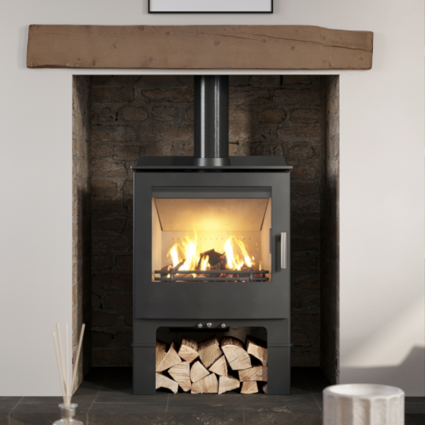 Mendip Woodland, multifuel stove, logstore